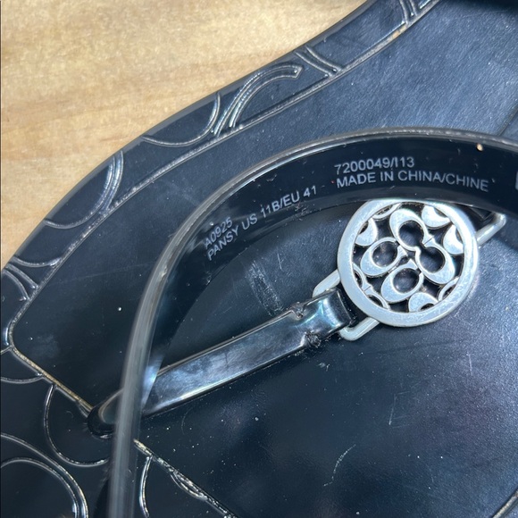 COACH Pansy T-Strap Jelly Sandals . Black Sz 11 - Picture 6 of 7